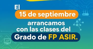 INICIO DE LAS CLASES DE ASIR. 15 DE SEPTIEMBRE INICIO DE LAS CLASES DE ASIR. 15 DE SEPTIEMBRE