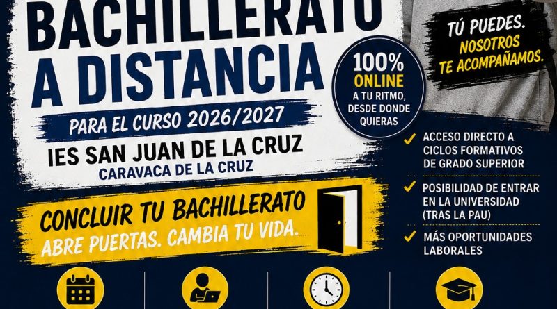 Abierto plazo de matrícula en Bachillerato a Distancia