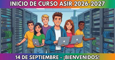Inicio de clases de ASIR el 14 de septiembre